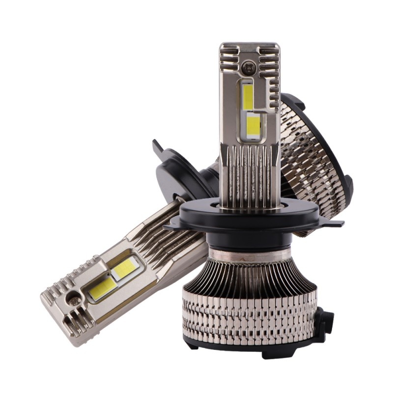 Set 2 LED-uri Auto Techstar® P30, H4, 80w, 14000 Lumeni, 6500K, AUTO, 12-24 Volti, CSP, Canbus, Miez Cupru, Radiator Aluminiu - 2 | YEO