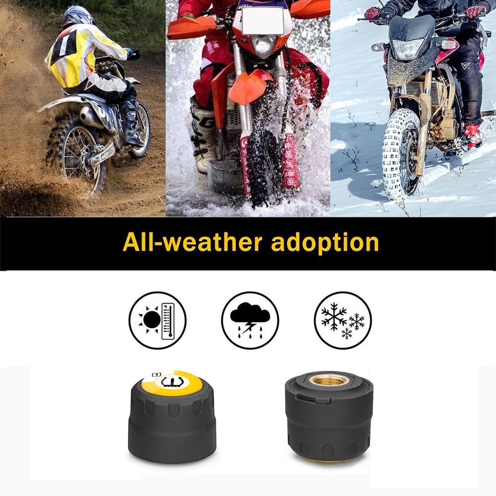 Set Senzori Techstar® TPMS cu Bluetooth pentru Motociclete, Monitorizare a Presiunii in Anvelope, Compatibil Android și iOS - 2 | YEO