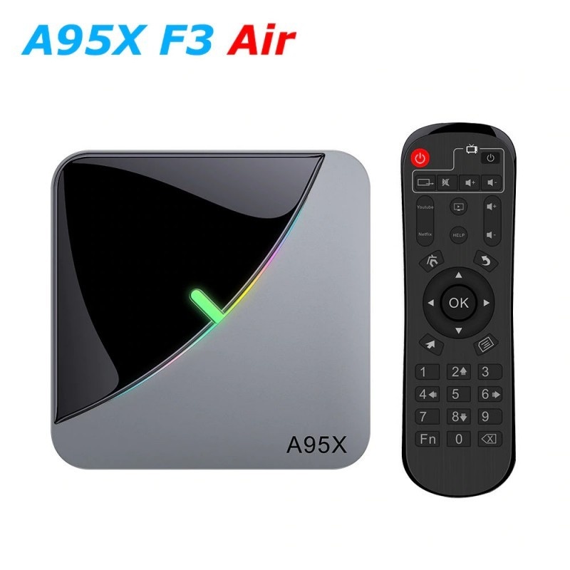 Poze Smart TV Box Mini PC Techstar® A95X F3 Air, RGB, Android 9, 4GB + 32GB ROM, 8K Bluetooth,WiFi 5G, RJ45, Negru