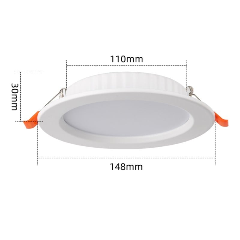 Spot LED Incastrabil Techstar® CMJ-TD-001, 12W, 1800lm, Lumina Rece 6500K, IP44, Rotund Ultra Slim, 148x110x30mm, Alb - 3 | YEO