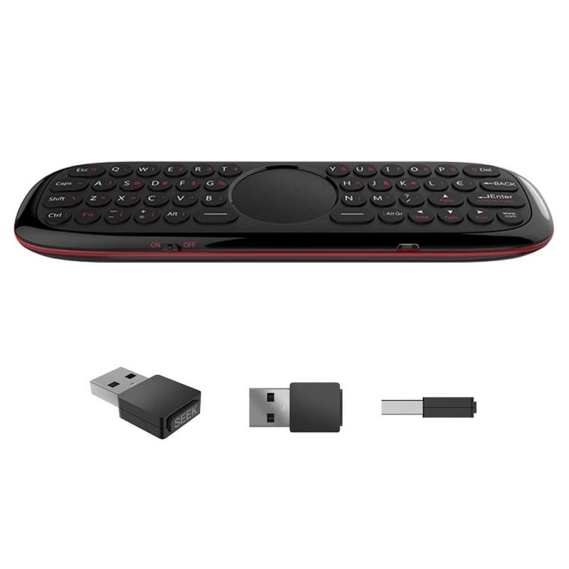 Tastatura Techstar® W2, Air Mouse, Voice, Telecomanda, 2.4G, Gyroscop, TouchPad, QWERTY, Anti-Pierdere, Compatibila PC, Android, SmartTV - 3 | YEO