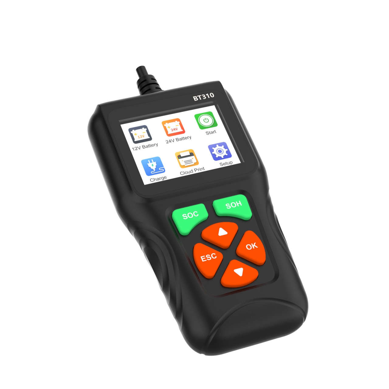 Tester baterii auto Techstar BT310, 12V/24V, afisaj color 2.8