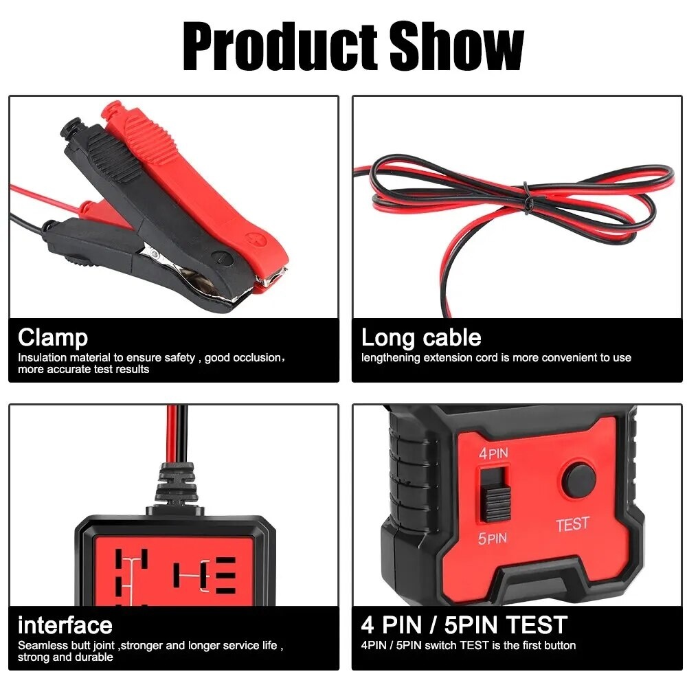 Poze Tester pentru Relee Auto cu Indicator LED, Techstar® CNBJ707, Compatibil 4 și 5 Pini