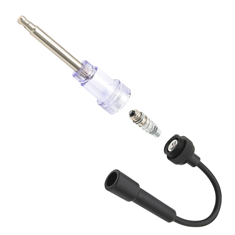 Tester scanteie bujie in linie Techstar, universal auto/moto/ATV, cu indicator luminos, diagnostic rapid „no spark”, montaj intre firul de bujie si bujie - 1 | YEO