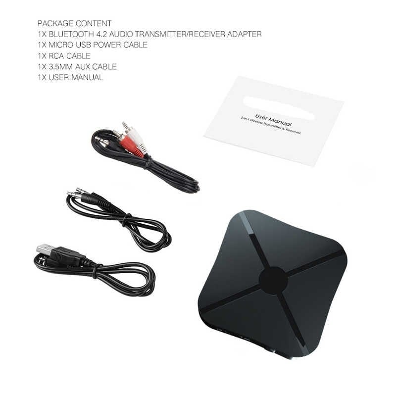 Transmitator si Receptor Audio Techstar® KN319, Bluetooth 4.2, Wireless, 2in1, Real Stereo, Adaptor TV, 3.5mm - 1 | YEO