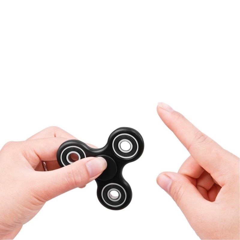 Tri-Spinner Fidget Jucarie Antistres ADHD culoare Negru Lucios - 3 | YEO