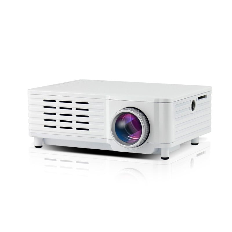 Videoproiector Mini Portabil cu Led ML205 White cu Audio Incorporat Compatibil HDMI, USB, SD si TV