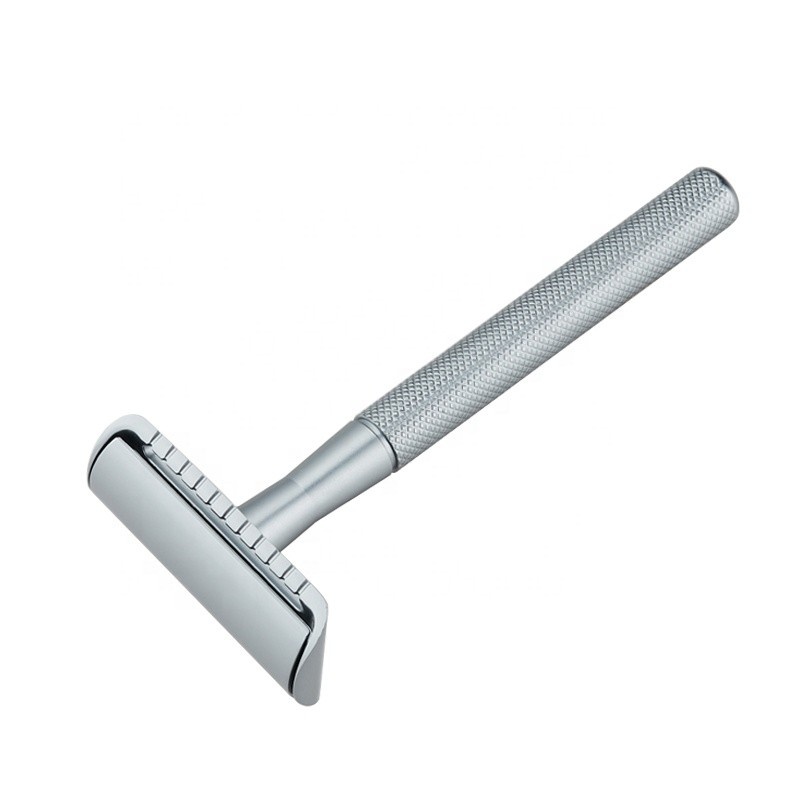 Aparat de ras Classic Safety Razor Techstar® SR1, Aliaj de Zinc, Cu Lame De Rezerva, Reutilizabil, Ecologic, Argintiu - 3 | YEO