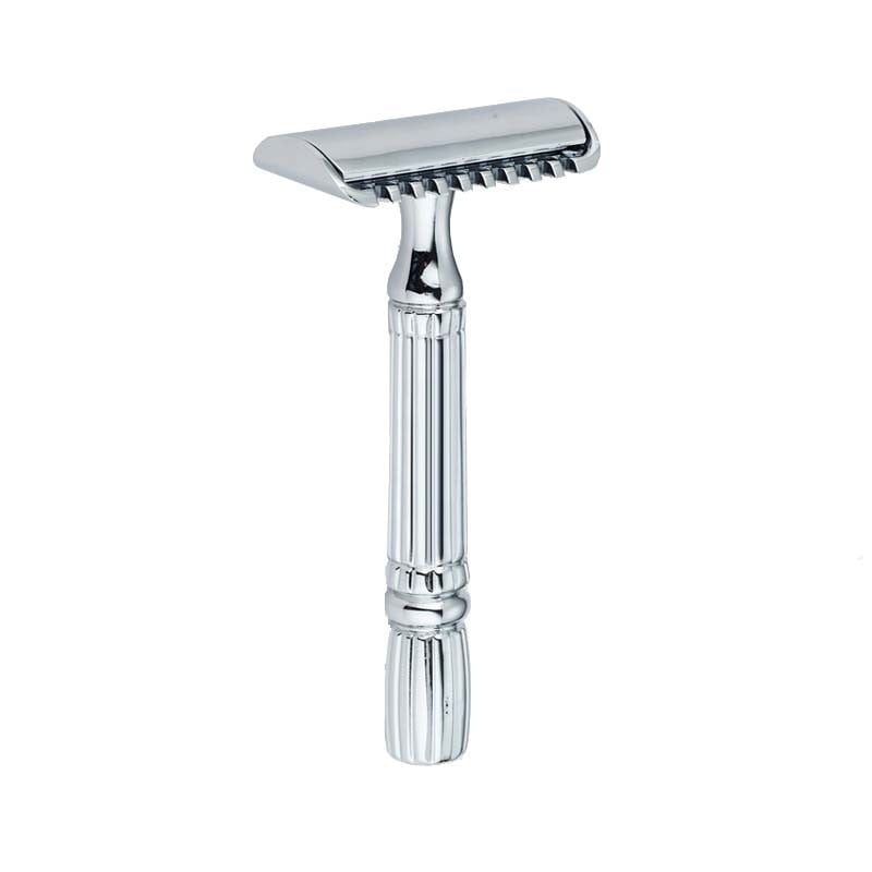 Aparat de ras Classic Safety Razor Techstar® SR9, Aliaj de Zinc, Cu Lame De Rezerva, Reutilizabil, Ecologic, Argintiu