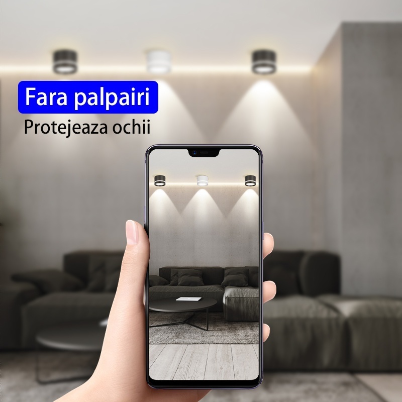 Poze Aplica de Tavan Techstar® LED 15W, Alba, 6500K, Corp Aluminiu, Design Cilindric, Rezistenta la Umiditate, IP44