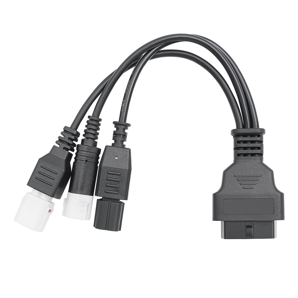 Cablu adaptor OBD2 Techstar, la mufe pentru motocicleta Yamaha 3 pini/4 pini si Honda 6 pini (3-in-1) - 1 | YEO