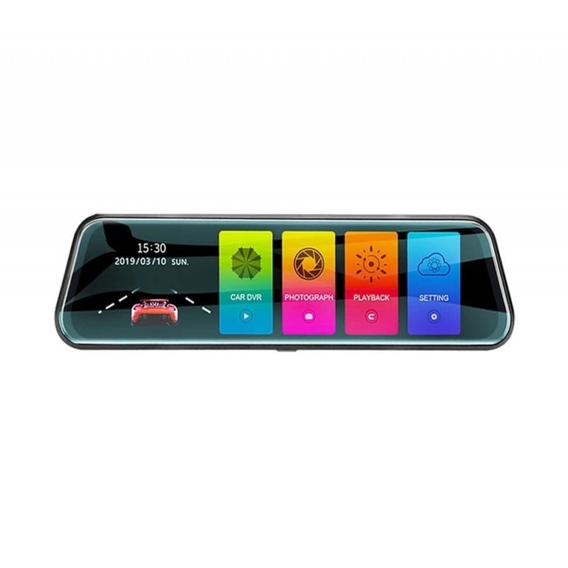 Camera DVR Video Dubla Tip Oglinda Techstar® NPro, cu Night Vision, Inregistrare Ciclica, Camera Marsarier Inclusa, Rezolutie Full HD Si 1080P Spate, - 1 | YEO