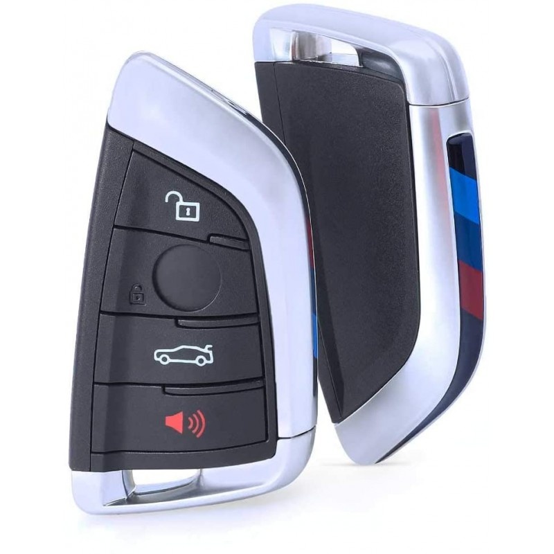 Carcasa Cheie Auto Techstar® BMW, Seria 1,2,3,4,5,6,7, X, 4 Butoane, Cu Lama, Neagra - 2 | YEO