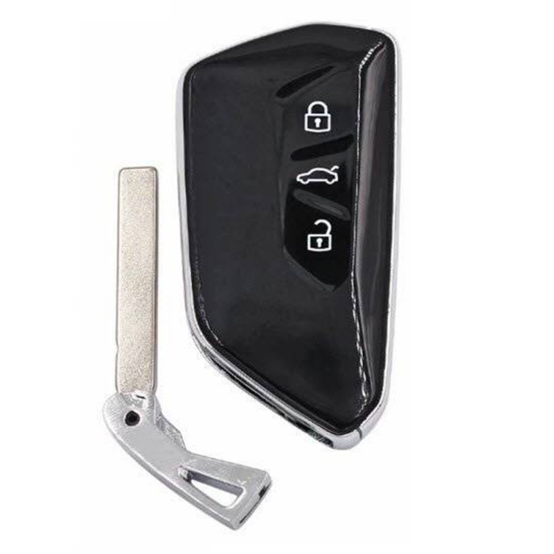 Carcasa cheie auto Techstar® pentru Telecomanda Inteligenta, compatibila cu VW Golf MK8, Polo, Tiguan, Skoda Superb, Octavia, Seat Leon, Ibiza, MQB, 3 Butoane, Negru - 1 | YEO