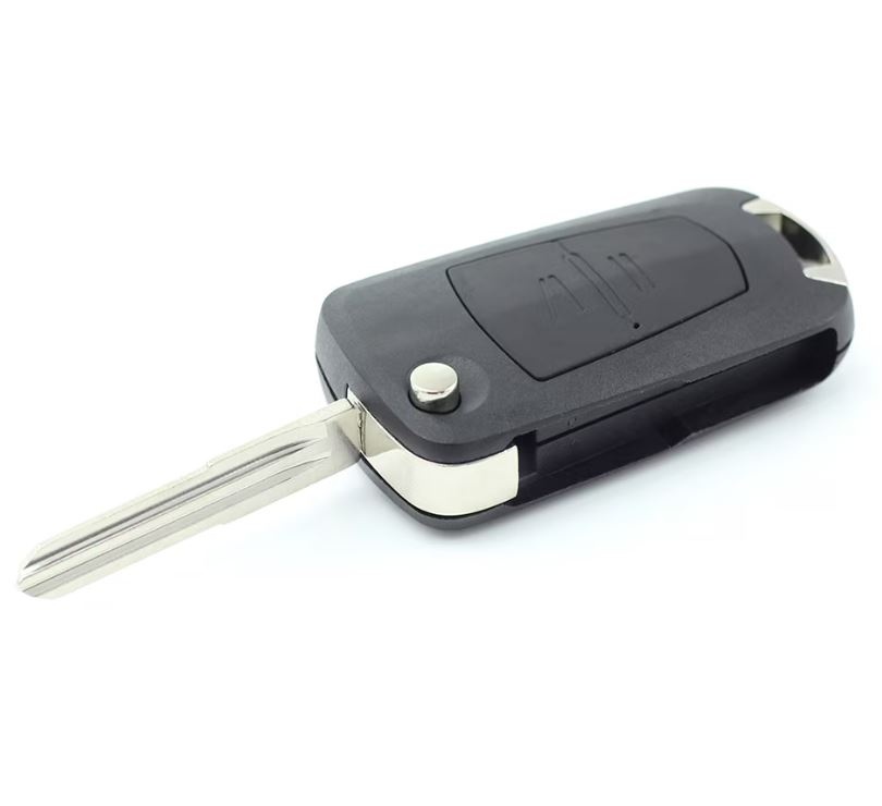 Carcasa cheie auto Techstar, compatibila Opel Astra, Corsa, Vectra, Meriva, tip briceag, cu 2 butoane, lama pe stanga, culoare neagra - 3 | YEO
