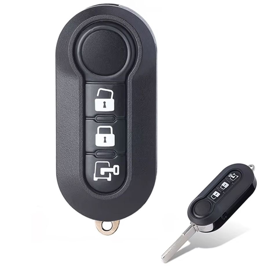 Carcasa Cheie Auto Techstar cu 3 butoane, compatibila Fiat Autoutilitara, Fiat Ducato, Fiat 500, Citroen Jumper, Peugeot Boxer, Dodge Ram, Lamela SIP22 - 3 | YEO