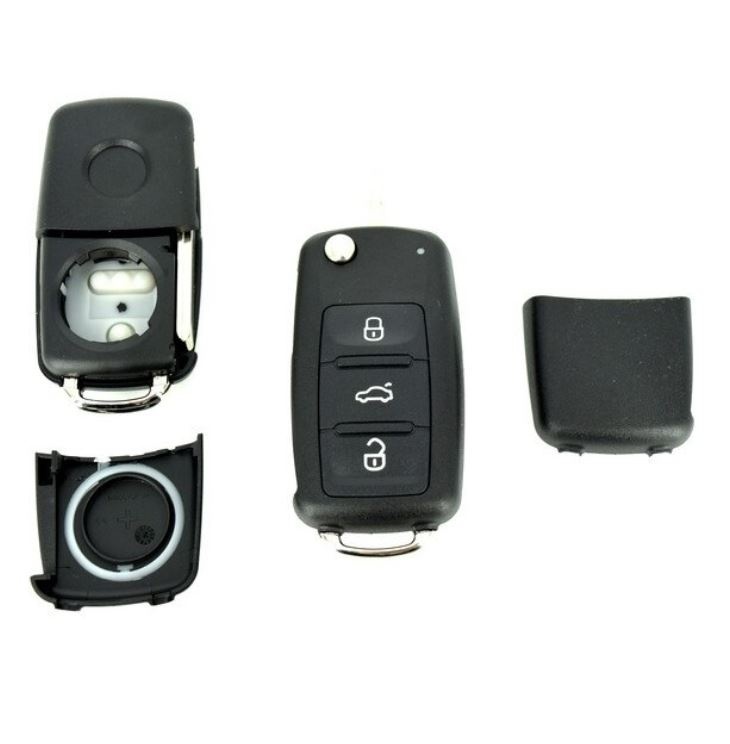Carcasa cheie auto Techstar tip briceag cu 3 butoane pentru Volkswagen – model pliabil, carcasa nedetasabila - 2 | YEO