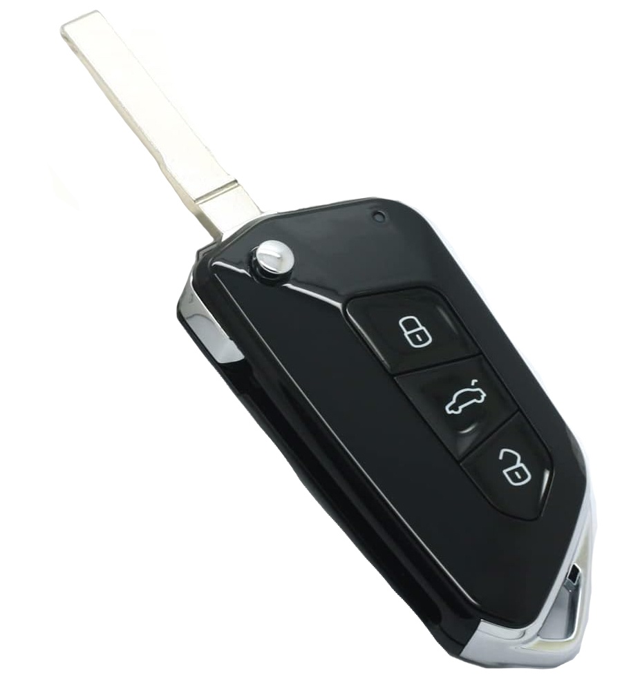 Carcasa Cheie Auto tip Briceag Techstar Modificata, 3 Butoane, Compatibila Volkswagen Golf 5, Passat B6, Touran, Jetta, Skoda Octavia 2 – design sport, model imbunatatit - 1 | YEO
