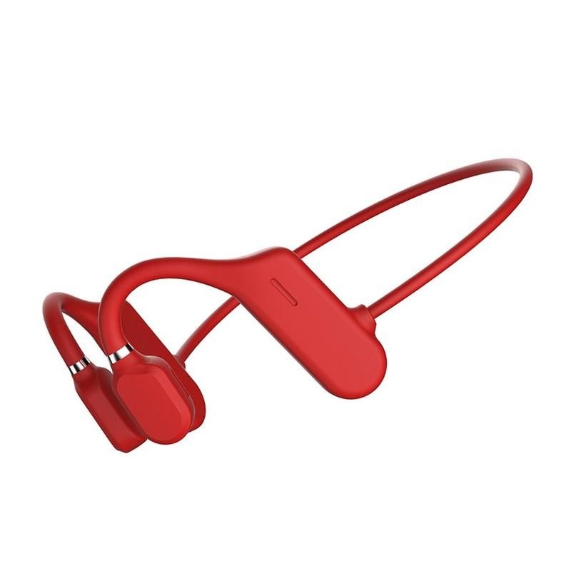 Casca Conductie Osoasa Techstar® BL-09, Rosu, Bluetooth 5.0, 3D HiFi, Sporturi in Aer Liber