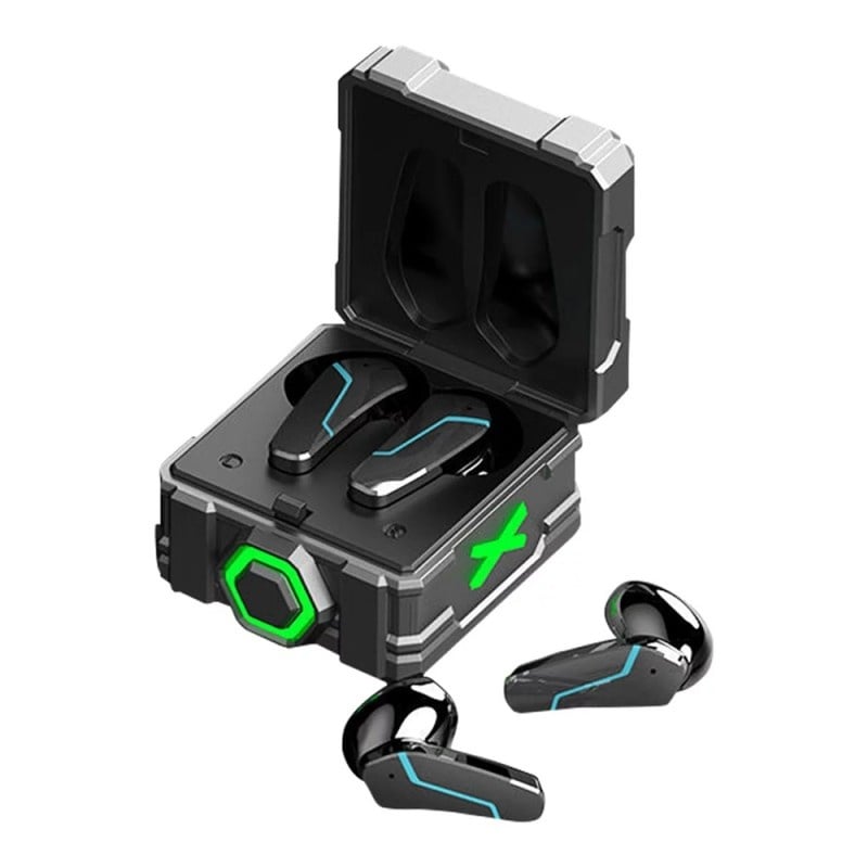 Casti Bluetooth pentru Gaming Techstar® K99, Bluetooth 5.0, Microfon, Control prin atingere, Indicator LED, Rezistente la apa, potrivite pentru jocuri video/fitness/birou, dock pentru incarcare, Gri - 1 | YEO