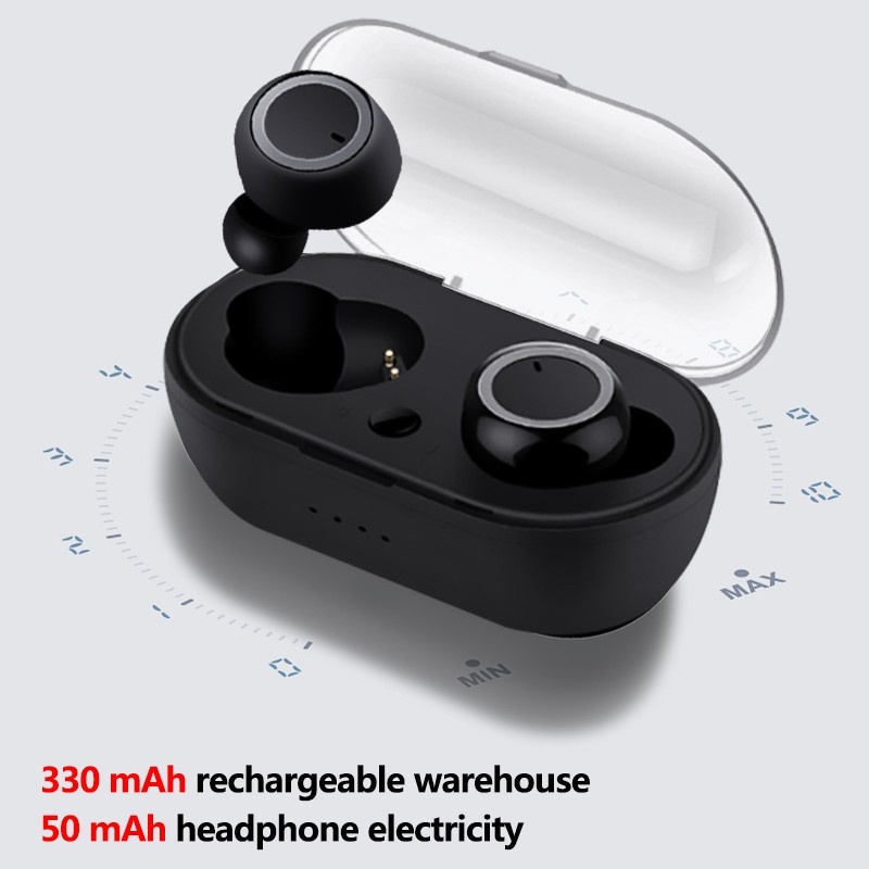 Casti Bluetooth Wireless Techstar® TWS Earbud cu Tehnologie BT 5.0 Negru - 2 | YEO