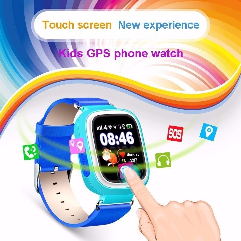 Poze Ceas Smartwatch pentru Copii Albastru Q90 Slot Cartela SIM, GPS Tracker, Wi-Fi, Buton Urgenta SOS, Monitorizare Live