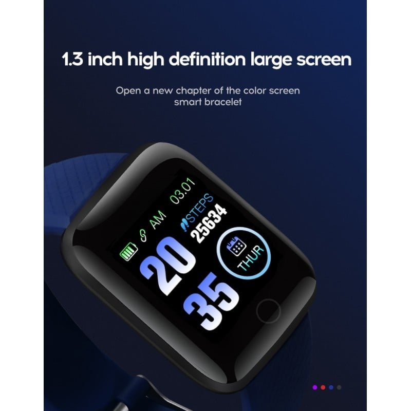 Ceas Smartwatch Techstar® D13, Negru, Bluetooth 4.0, Compatibil Android & iOS, Unisex, Rezistent la Apa Resigilat - 2 | YEO