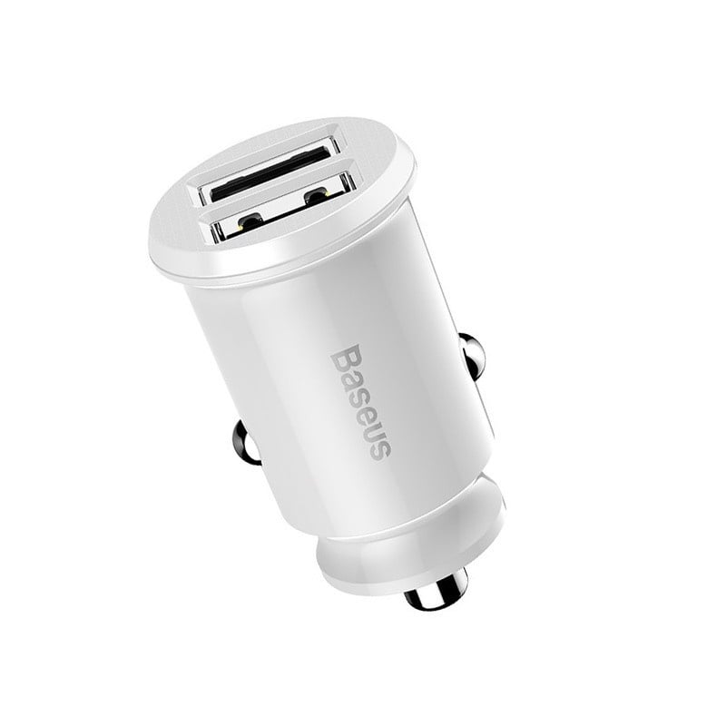 Incarcator Auto Premium Baseus Mini V3, Alb, Ultra Compact, Dual USB, 3,1A, 15,5W - 3 | YEO