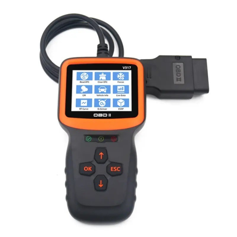 Instrument De Scanare Si Diagnosticare Auto Techstar® V317, Display 2.8 inch, Citire si stergere coduri eroare motor, Diagnosticare CAN, Compatibil OBD II si EOBD, Negru/Orange - 3 | YEO