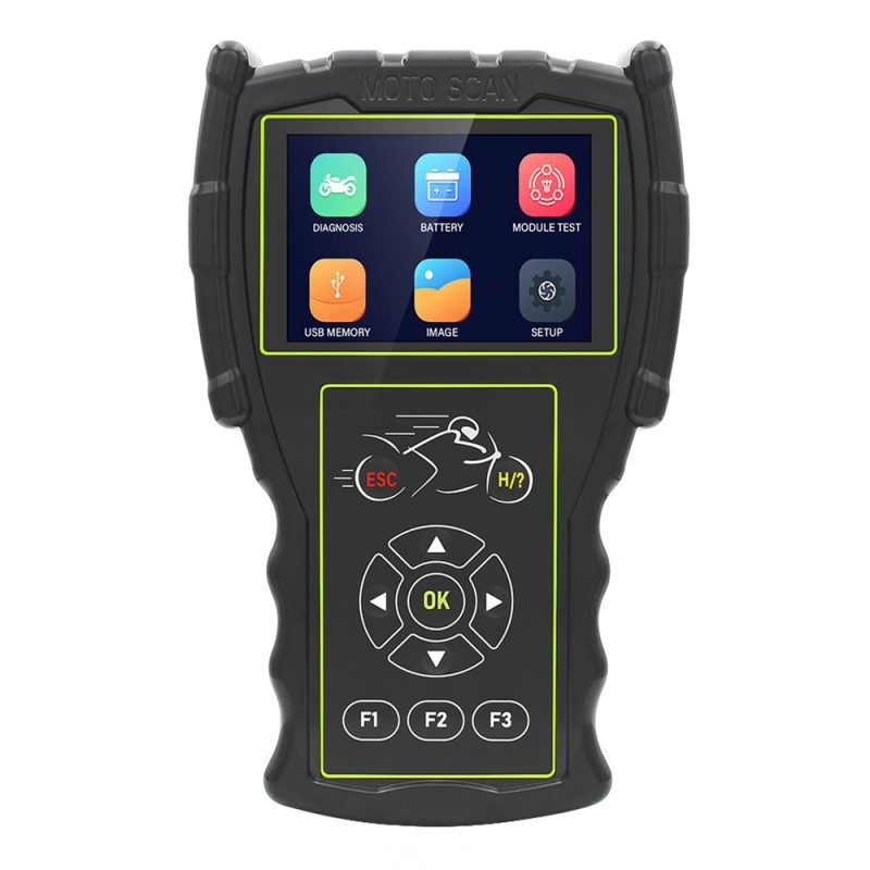 Instrument profesional de scanare si diagnosticare pentru motociclete JDiag M100, OBD2, sistem dublu Analizor, Ecran digital LCD 3.5 inch, detectie sistem EFI si detectie baterie, Negru