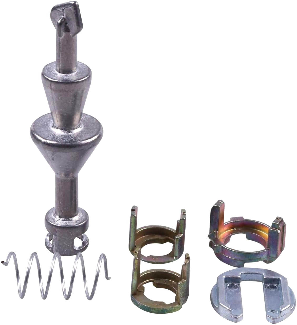 Kit reparatie incuietoare yala usa auto Techstar, compatibil BMW Seria 3 E90 E91 E92 E93, Butuc fata stanga sau dreapta, 7 piese, Metal, Argintiu