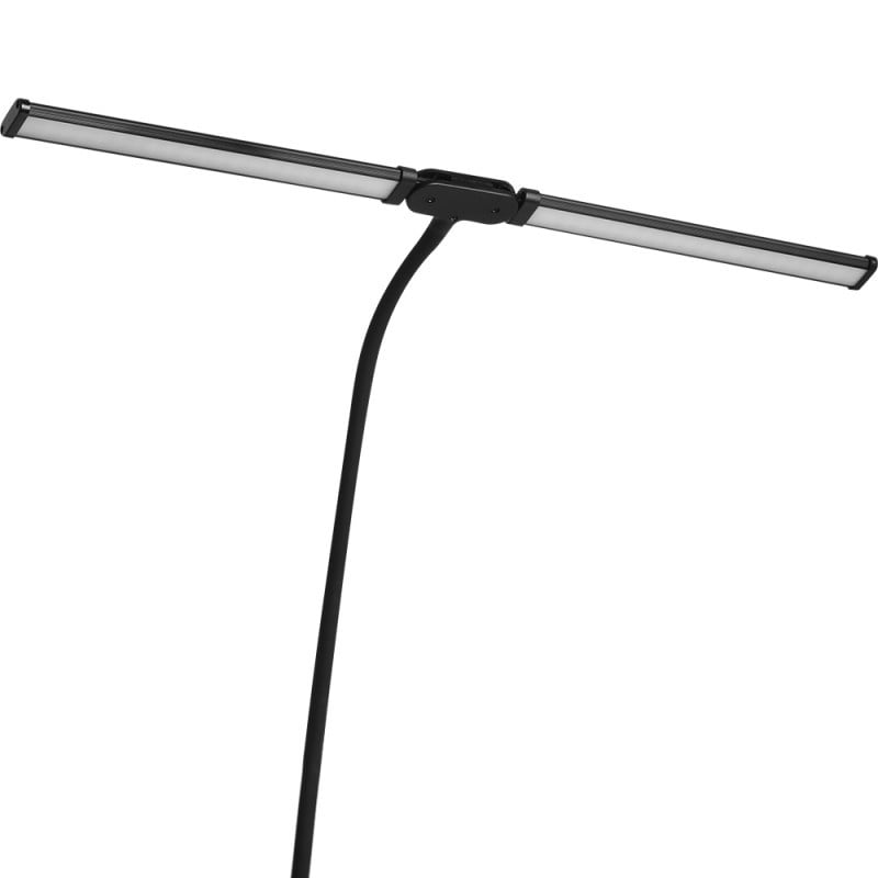 Lampa LED de birou cu clema si doua capete, Techstar® TD001, Putere 24W, USB, Reglabila la 360°, 10 niveluri de ajustare, Temperatura culoare 3000K-6500K, Protectie pentru ochi, Material PC, Negru - 2 | YEO