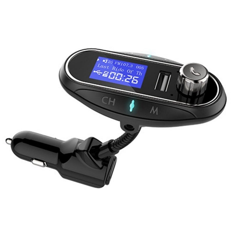 Modulator FM Auto Transmitator T12 Hands Free cu Bluetooth 3.0, Aux, Dual USB, Car Kit Mp3 Player - 2 | YEO