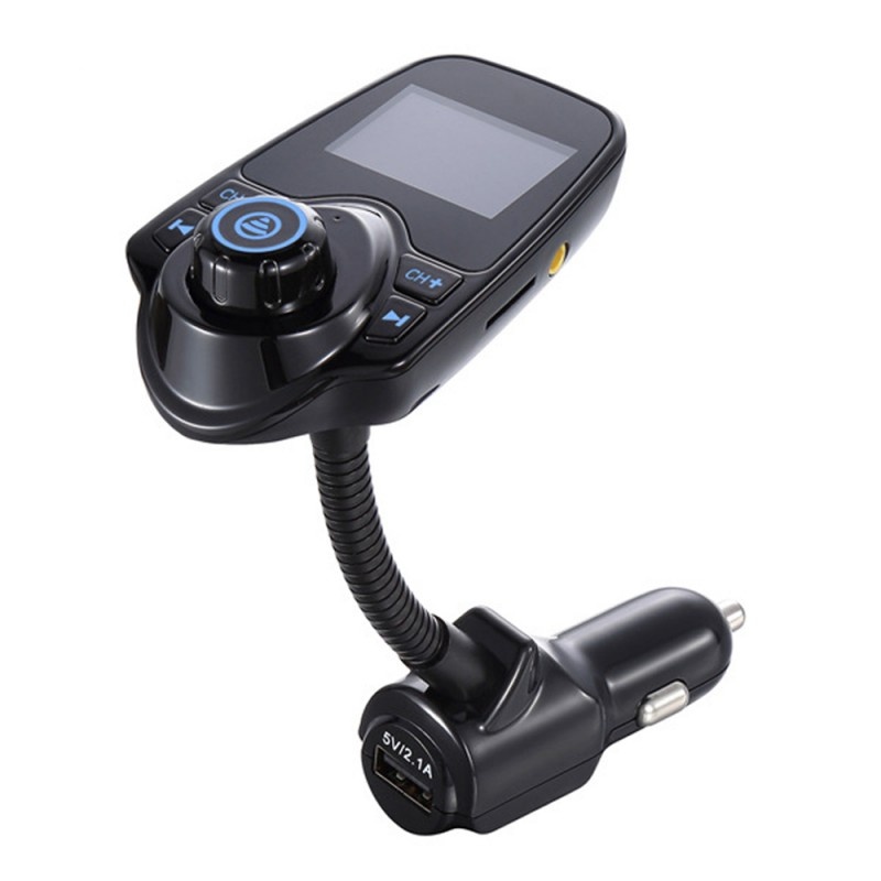 Modulator FM Techstar® T10, Wireless, Bluetooth 4.2, Microfon Integrat, Quick Charge, Afisare Voltaj, Slot MicroSD, AUX