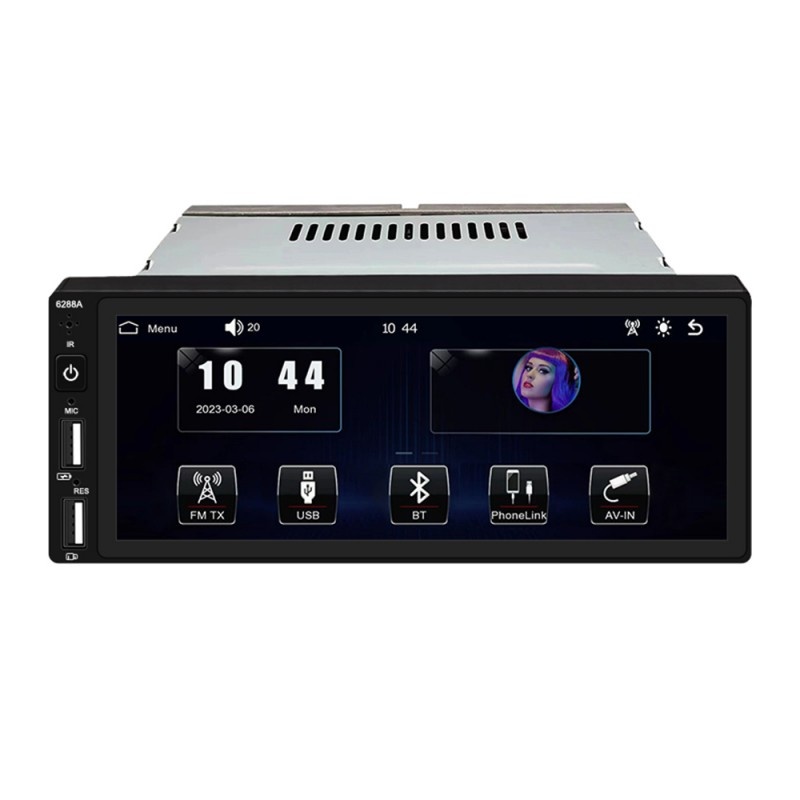 MP5 Player Auto Techstar® 6086, Ecran 6.86 Inch, 1280x480P, DC 12V