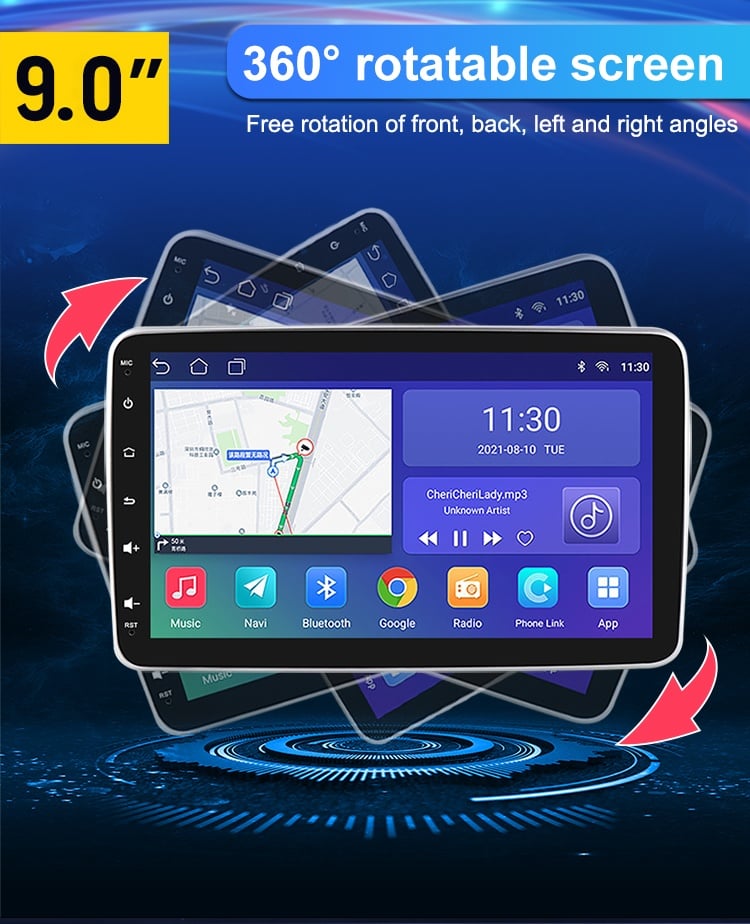 Navigatie Auto Multimedia Techstar® 9013 cu GPS si Android 13, 1DIN, Display 9