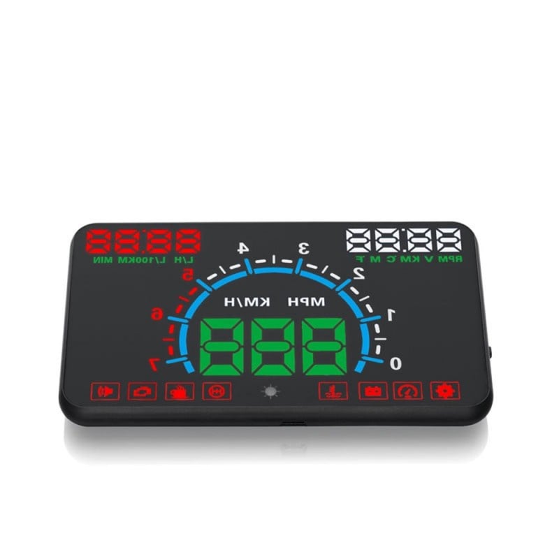 Proiector informatii de bord pe parbriz, Head Up Display Techstar® OBD II E350, display 5,8 inch, proiectie afisaj bord pe parbriz, temperatura apa, viteza, turatii, consum, baterie - 2 | YEO