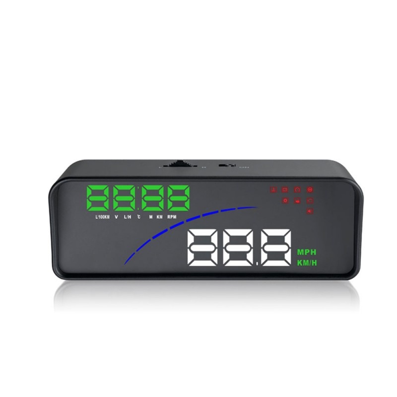 Proiector informatii de bord pe parbriz, Head Up Display Techstar® OBD II, P 9, display 3,6 inch, viteza vehiculului MPH/KMH, turația motorului, temperatura apei, tensiunea bateriei, consumul de combustibil, kilometrajul călătoriei