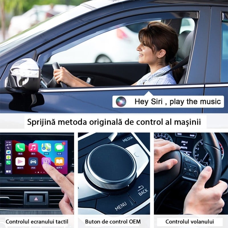 Resigilat Adaptor Wireless Techstar® CTHT-020-2 Pentru Apple CarPlay Si iPhone iOS 10+, Dongle USB-Type C , WiFi 5G, Bluetooth, Conectare Automata, Negru - 1 | YEO