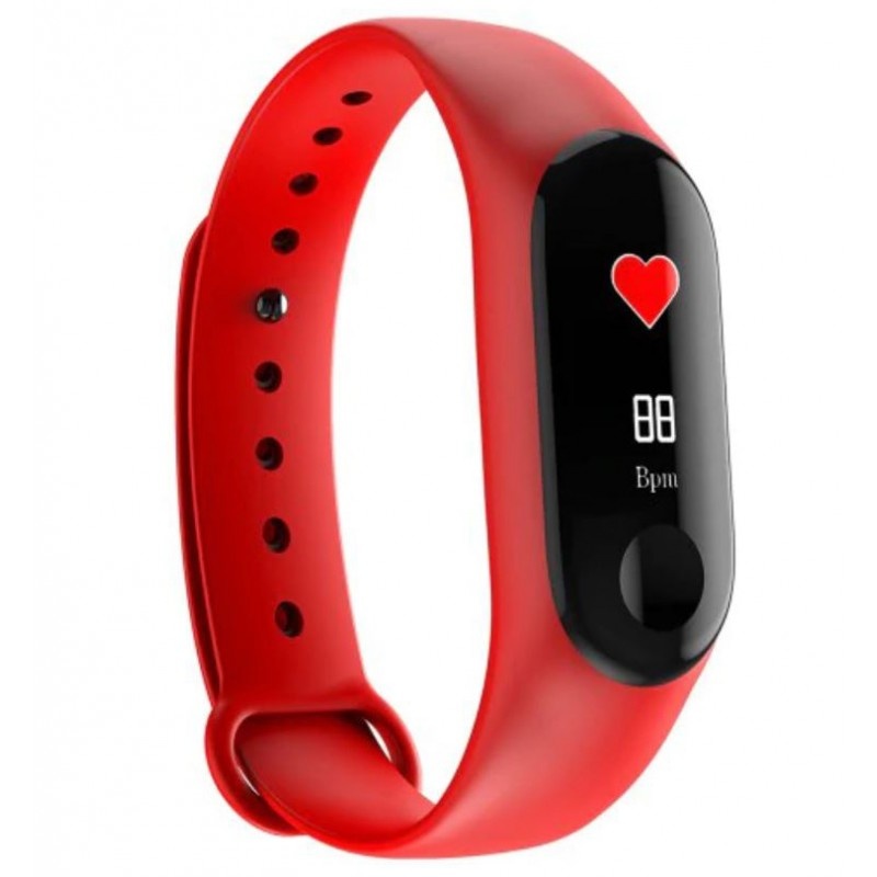 Resigilat Bratara Smart Fitness Techstar® M3 Plus, Unisex, Monitorizarea Sangelui si Ritmului Cardiac, Pentru Android si iOS, Rosu - 3 | YEO