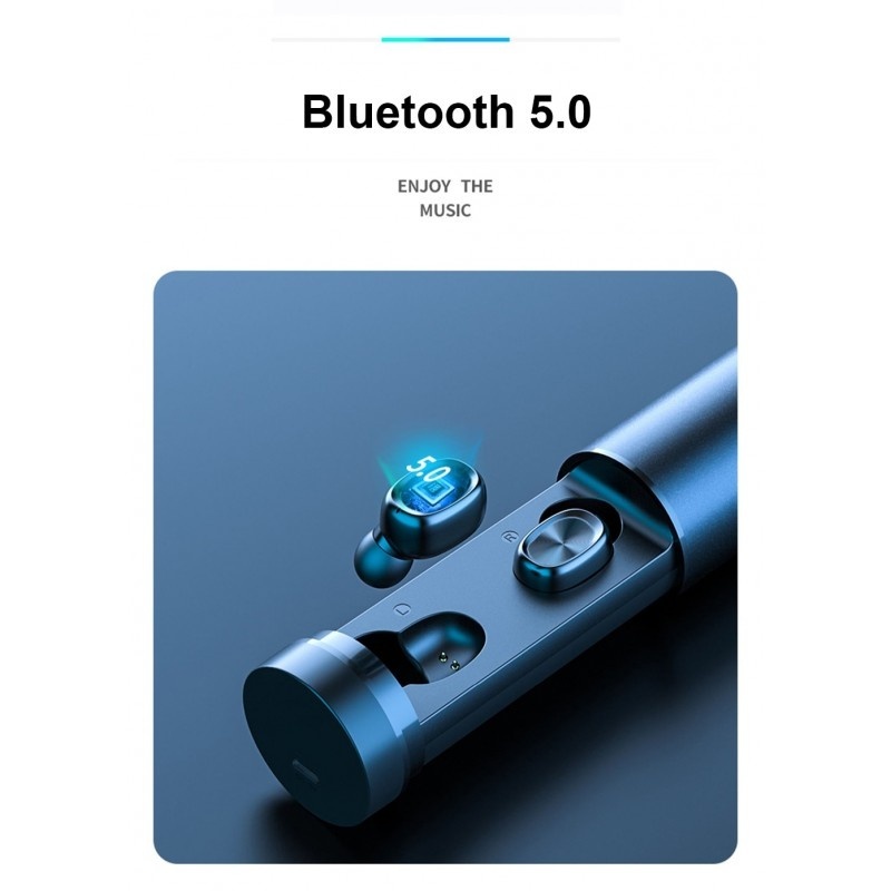 Resigilat Casti Wireless TWS B9 Techstar®, Bluetooth 5.0, Conexiune Instanta, HD 8D Audio, ACC, 300mAh, Touch, Negru - 2 | YEO