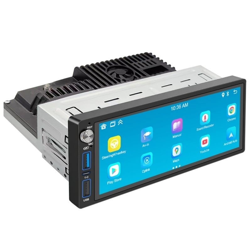 Resigilat MP5 Player Auto Techstar® 6087, Ecran 6.86 Inch, 1280x480P, DC 12V, Compatibil Apple Carplay/Android Auto, Bluetooth, Mirror Link, 2 x USB, Negru - 1 | YEO
