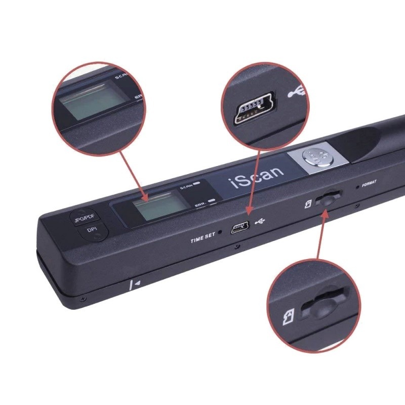 Resigilat Scanner Portabil iScan Mini de 900DPI cu Ecran LCD, JPG/PDF, Tip A4, Carti, Reviste, Ziare - 2 | YEO