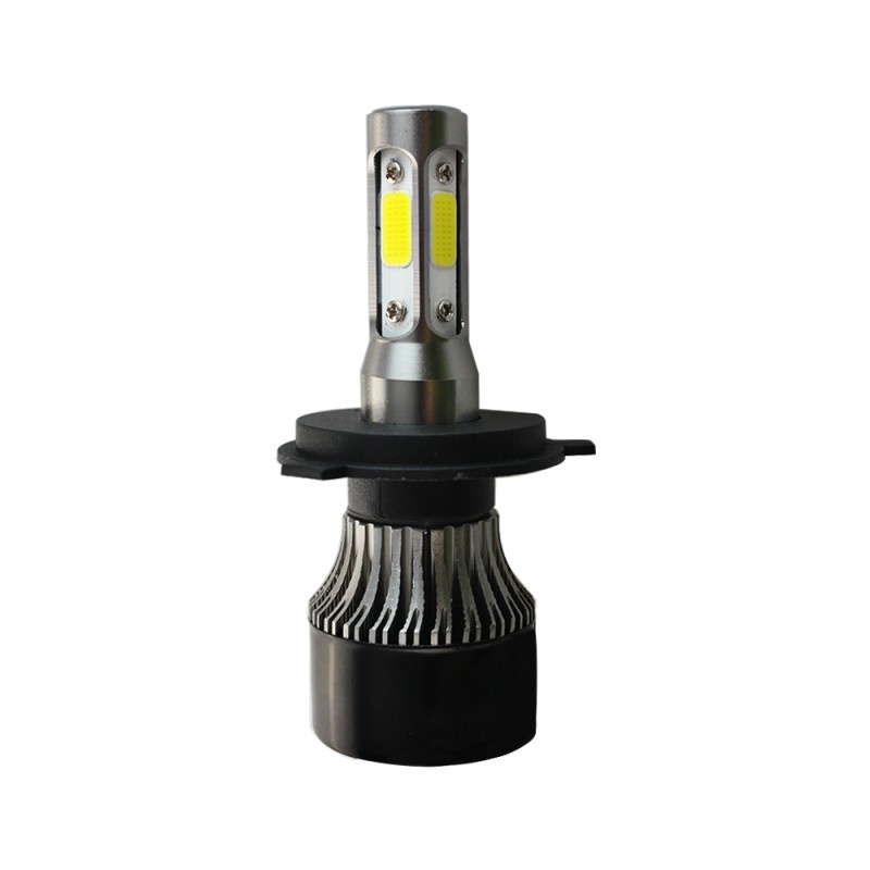 Resigilat Set 2 LED-uri Auto Techstar® S4, H4, 40w, 4000 Lumeni, 6500K, AUTO, 12-24 Volti, COB, Canbus, Radiator Aluminiu - 1 | YEO