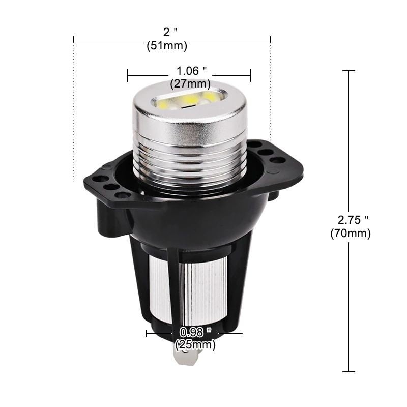 Resigilat Set 2 LED-uri Marker Techstar® Angel Eyes, 6W, BMW E90,E91, 6500K, Aluminiu - 2 | YEO