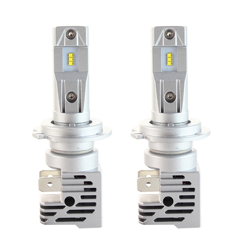 Set 2 LED-uri Auto Techstar® M3, H7, 40w, 8000 Lumeni, 6500K, AUTO, 12-24 Volti, ZES, Canbus, Miez Cupru, Radiator Aluminiu