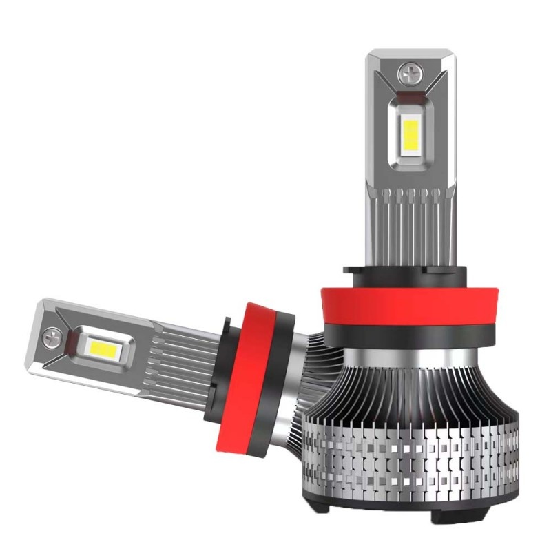 Set 2 LED-uri Auto Techstar® P30, H11/H9/H8, 80w, 14000 Lumeni, 6500K, AUTO, 12-24 Volti, CSP, Canbus, Miez Cupru, Radiator Aluminiu - 1 | YEO