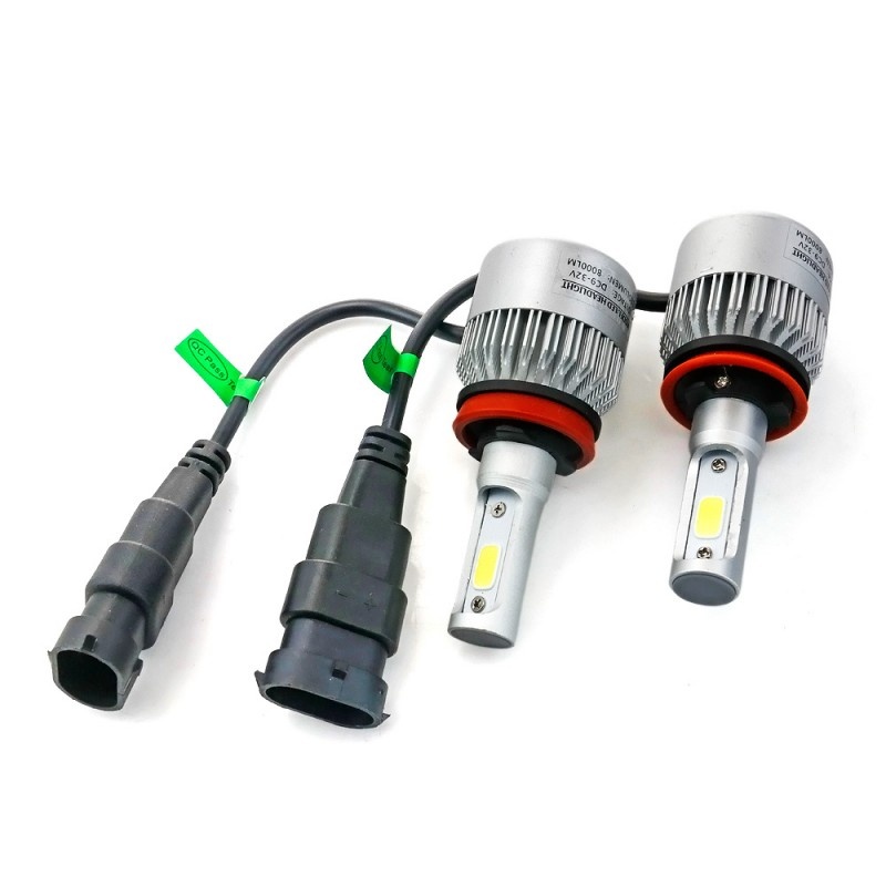 Set 2 LED-uri Auto Techstar® S2, H11/H8/H9, 36w, 4000 Lumeni, 6500K, AUTO, 12-24 Volti, COB, Canbus - 1 | YEO