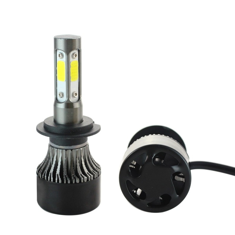 Set 2 LED-uri Auto Techstar® S4, H7, 40w, 4000 Lumeni, 6500K, AUTO, 12-24 Volti, COB, Canbus, Radiator Aluminiu - 2 | YEO