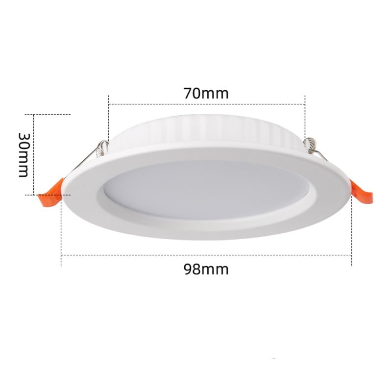 Spot LED Incastrabil Techstar® CMJ-TD-001, 5W, 1800lm, Lumina Neutra 4000K, IP44, Rotund Ultra Slim, 98x70x30mm, Alb - 3 | YEO